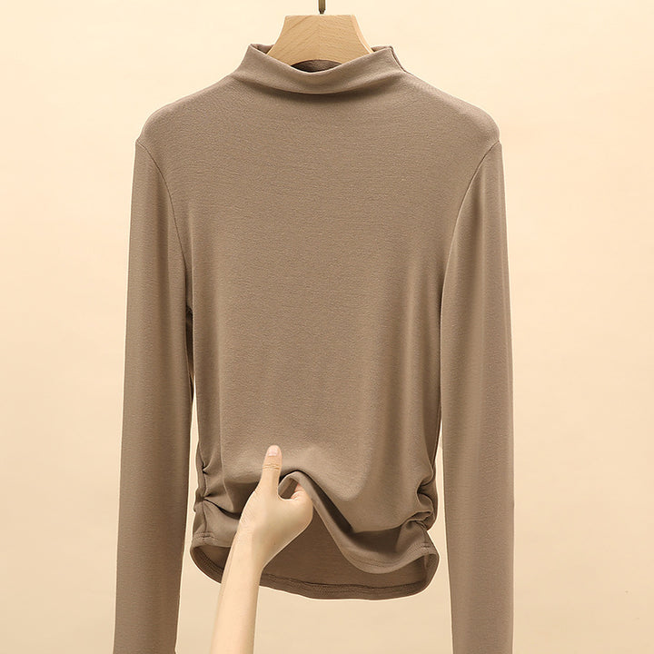 Damen Elegantes Langarmshirt mit hochgeschlossenem Kragen Drune 1787620449