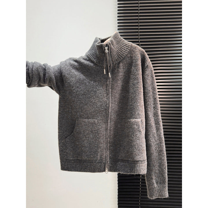 Damen Thermo Strickjacke mit hochschließendem Kragen und zwei praktischen Taschen Drune