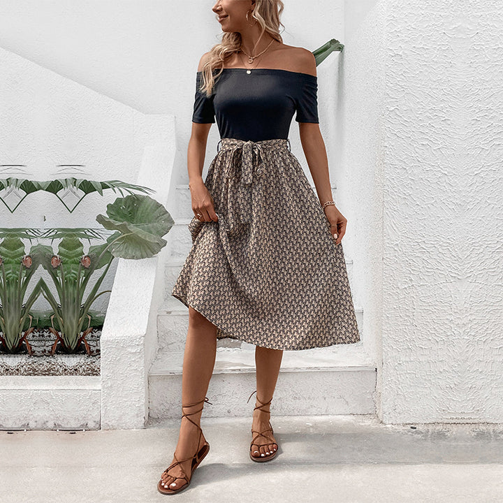 Damen Wickelkleid mit tailliertem Oberteil und verspieltem A-Linien-Schnitt Drune