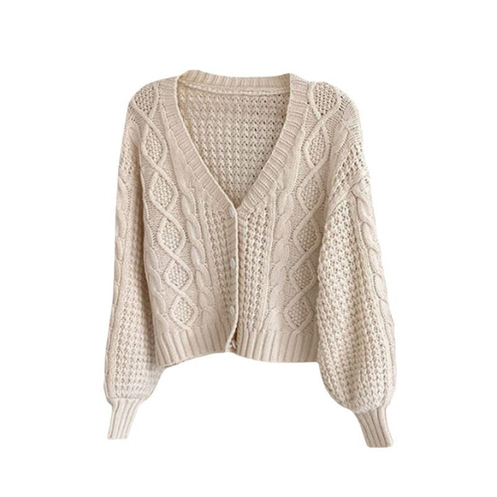 Damen Grobstrick-Cardigan mit Zopfmuster und Knopfdetails Drune