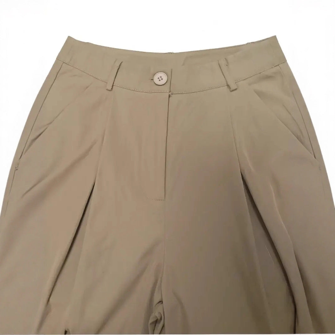Damen Hoch geschnittene Palazzo-Hose mit eleganten Falten und formschöner Passform Drune