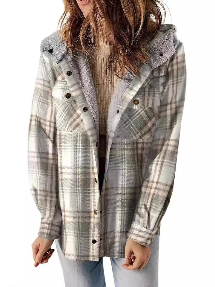 Damen Flanelljacke mit Fleecefutter Drune