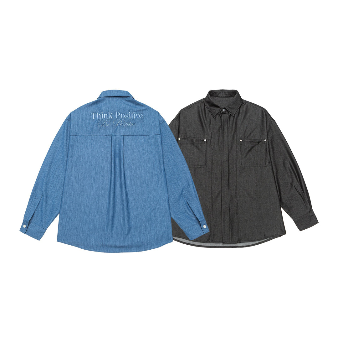 Herren Overshirt aus schwerer Twill‑Qualität mit verdeckter Knopfleiste und Brusttaschen Drune