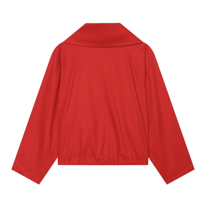 Damen Leichte Hemdjacke mit übergroßem Kragen, durchgehender Knopfleiste und aufgesetzten Taschen Drune