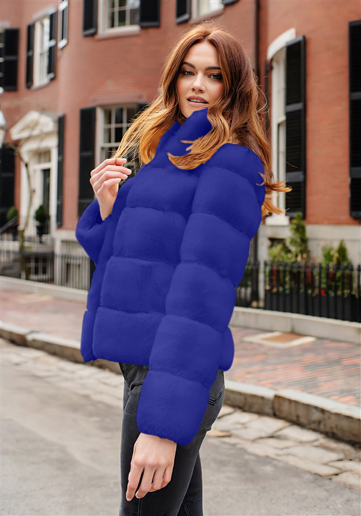 Damen Modische Daunenjacke mit hohem Kragen Drune