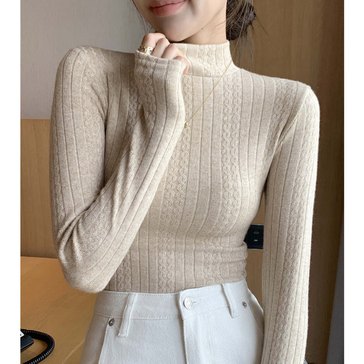Damen Langarm-Rollkragenpullover Drune