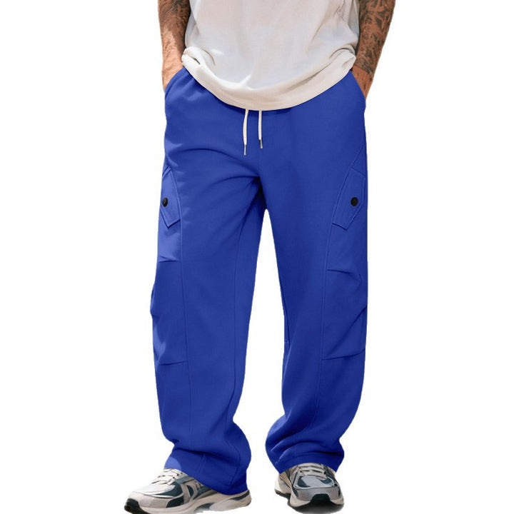 Herren nan weite Cargo-Straßenhose mit elastischem Tunnelzugbund und funktionalen Klappentaschen Drune