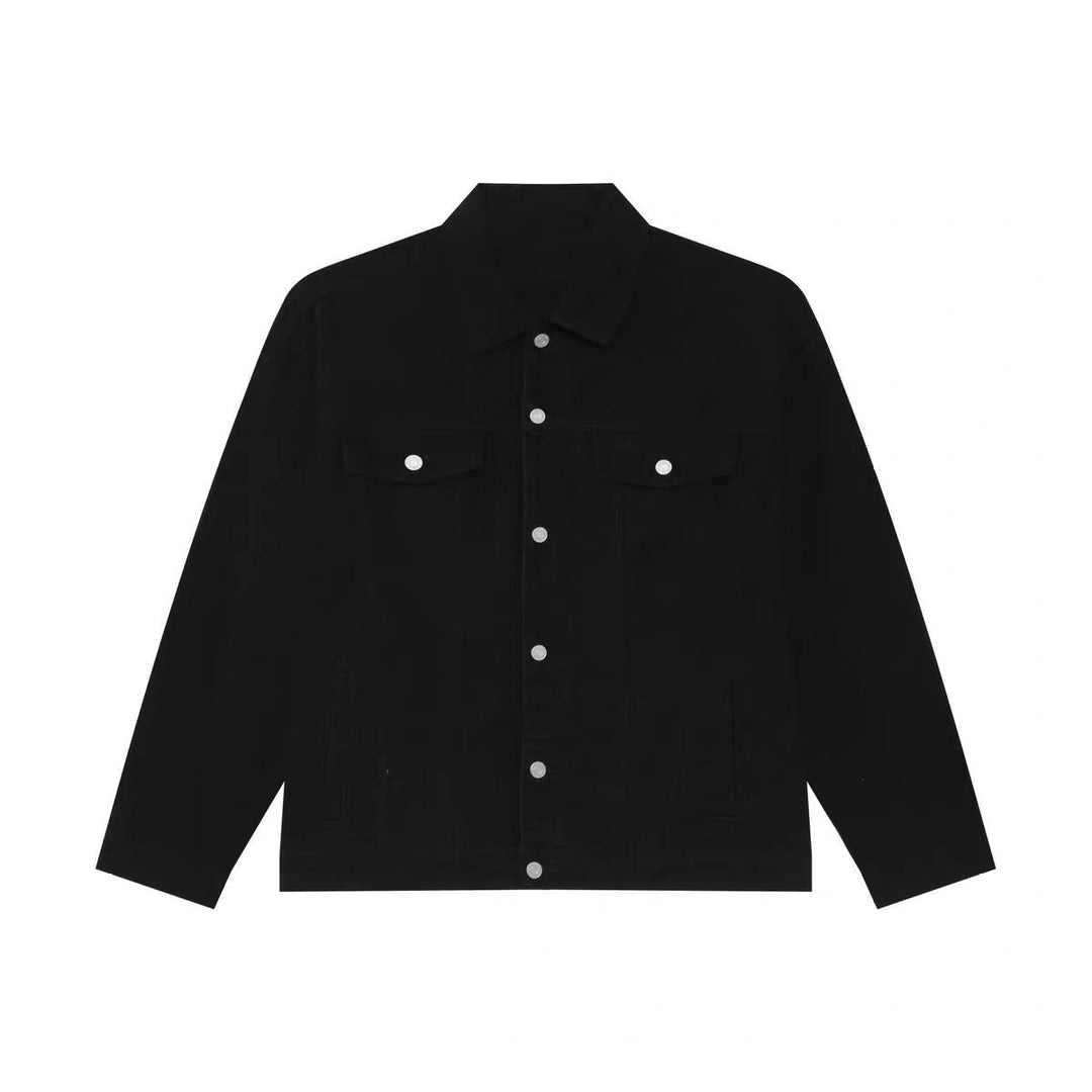 Herren Boxy-Denim-Überhemdjacke mit Druckknopfblende, Pattentaschen & geradem Saum Drune