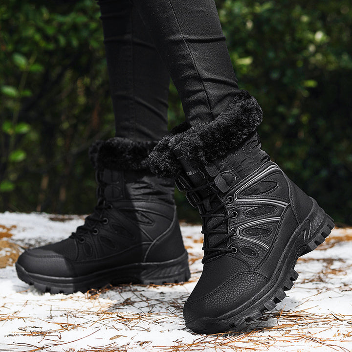 Damen Gefütterte Winter-Trekkingschuhe mit Kunstfellkragen und rutschfester Profilsohle Drune