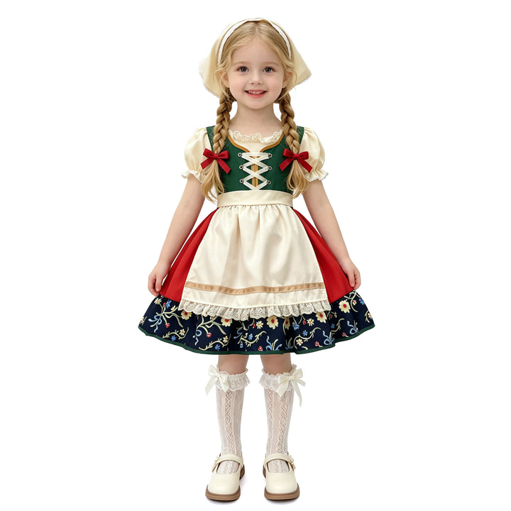 Damen nan traditionelles Kinderdirndl mit Schürze und kunstvoller Stickerei Drune