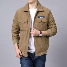 Herren Cord‑Workerjacke im Hemdjacken‑Look mit Brustpattentaschen und Reißverschluss Drune
