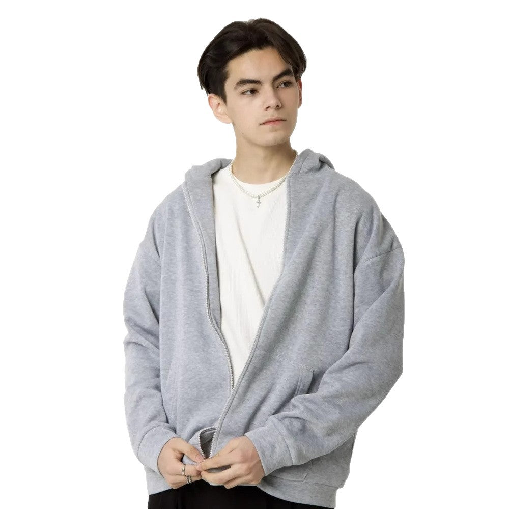 Herren nan minimalistischer Zip-Hoodie mit cleanem Oversize-Schnitt und weichem French-Terry-Futter Drune