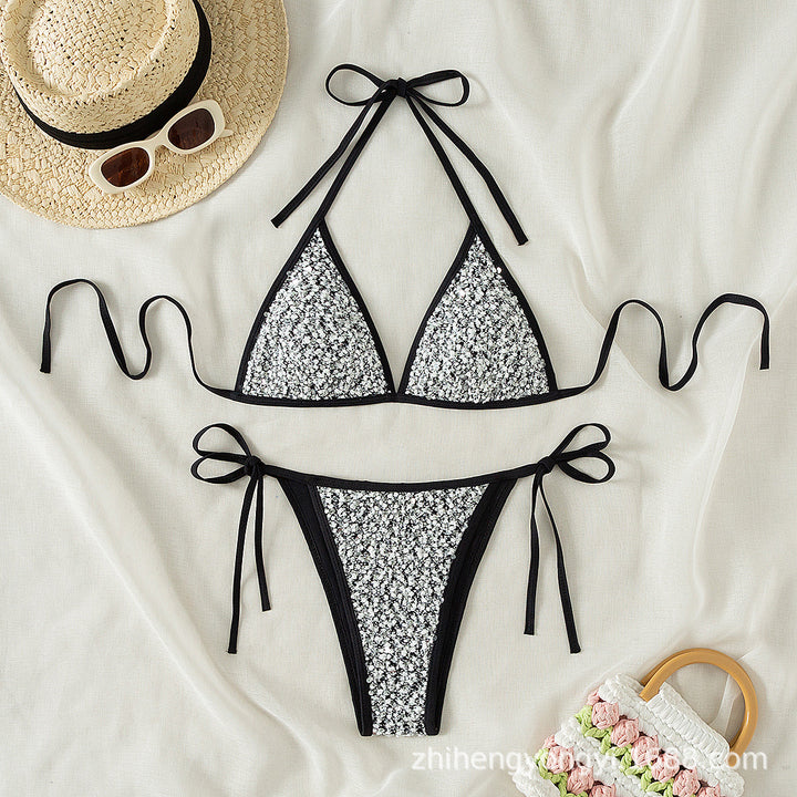 Damen Triangel-Bikini mit funkelndem Detail Drune
