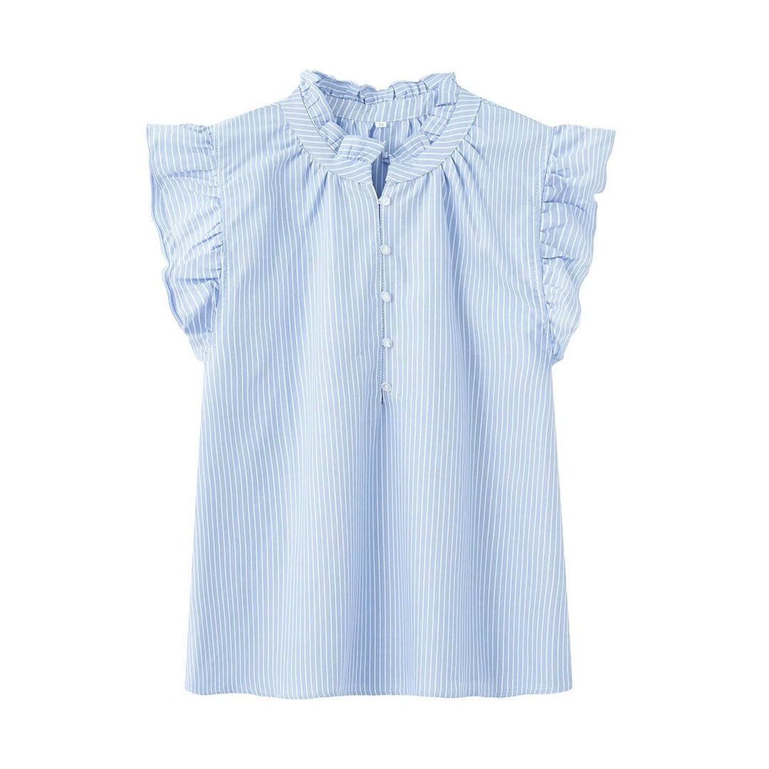 Damenbluse mit Rüschendetails und Knopfleiste Drune