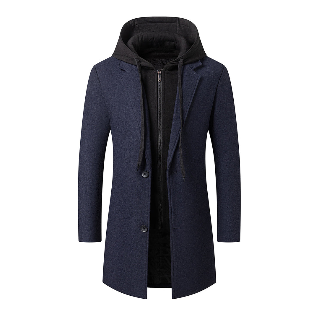 Herren Mantel mit integrierter Kapuzen-Innenjacke und schlanker Silhouette Drune