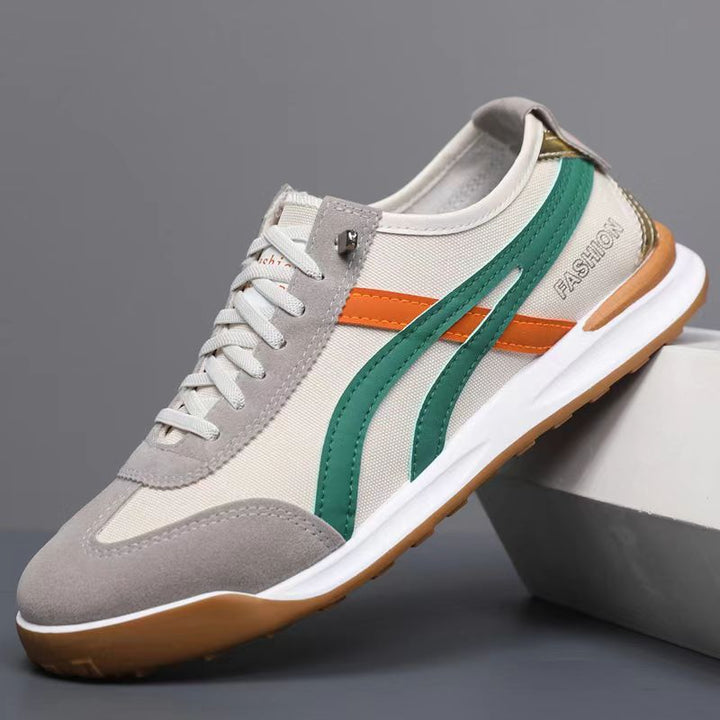 Herren Retro-leichte Low-Top Sneaker mit Canvas-Obermaterial und Wildleder-Overlays Drune