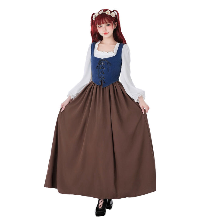 Damen Historisches Trachtenkleid mit stilvollem Korsett und fließendem Rock Drune