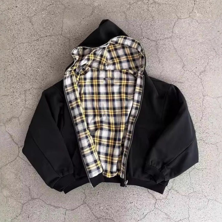 Damen Kapuzenjacke mit kariertem Innenfutter und praktischem Reißverschluss Drune