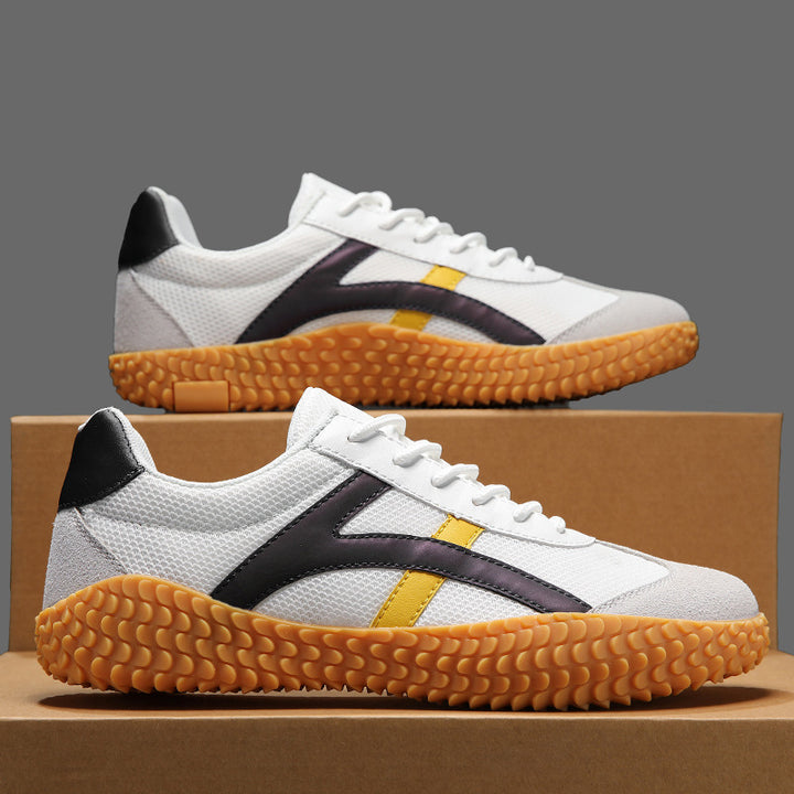 Unisex nan retro-urbaner Mesh-Sneaker mit profilierter Gummilaufsohle und Veloursleder-Zehenkappe Drune
