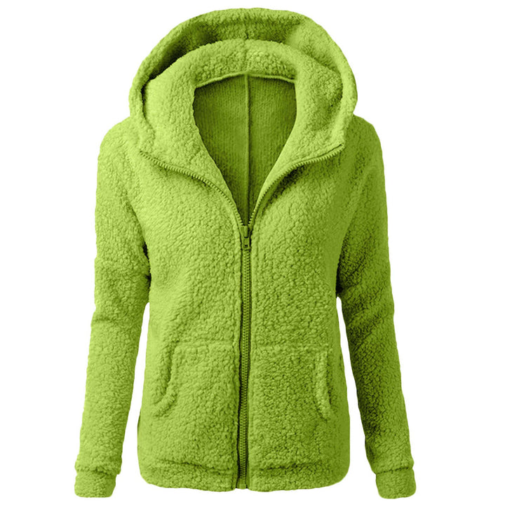 Damen Fleecejacke mit gemütlicher Kapuze Drune