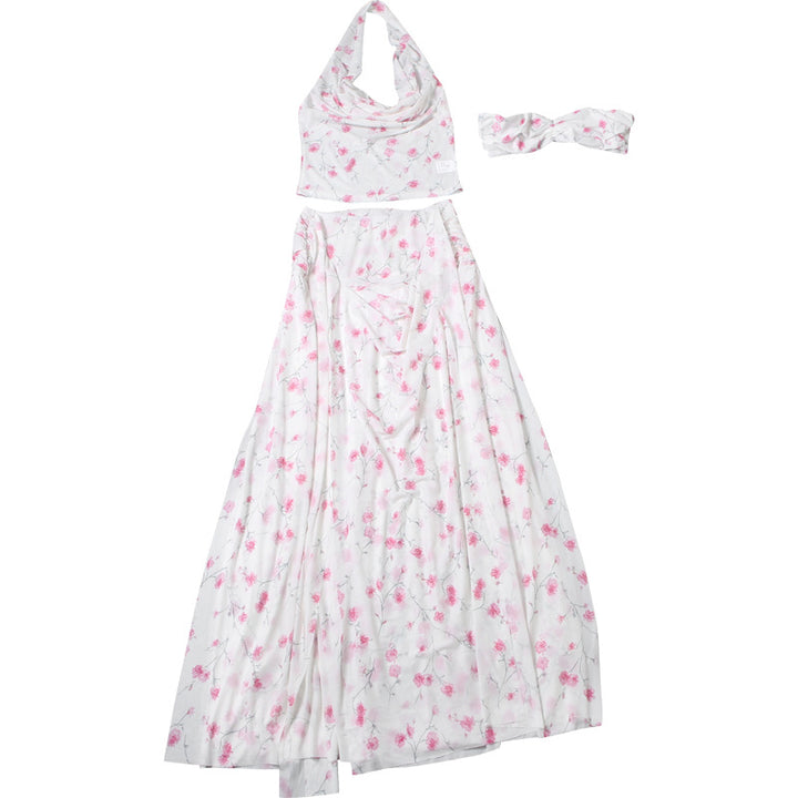 Damen Maxikleid mit floralem Drapierungsdesign Drune