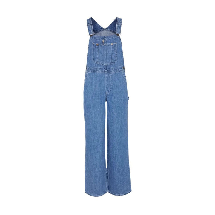 Damen Denim-Latzhose mit weitem Bein und verstellbaren Trägern Drune