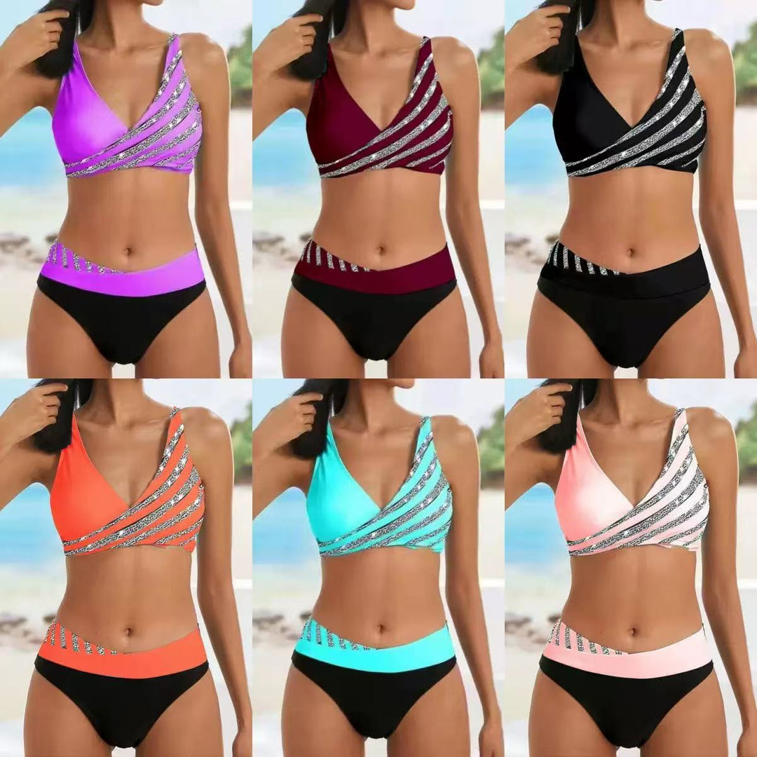 Damen Sportlicher Bikini mit modischem Wickeloberteil Drune