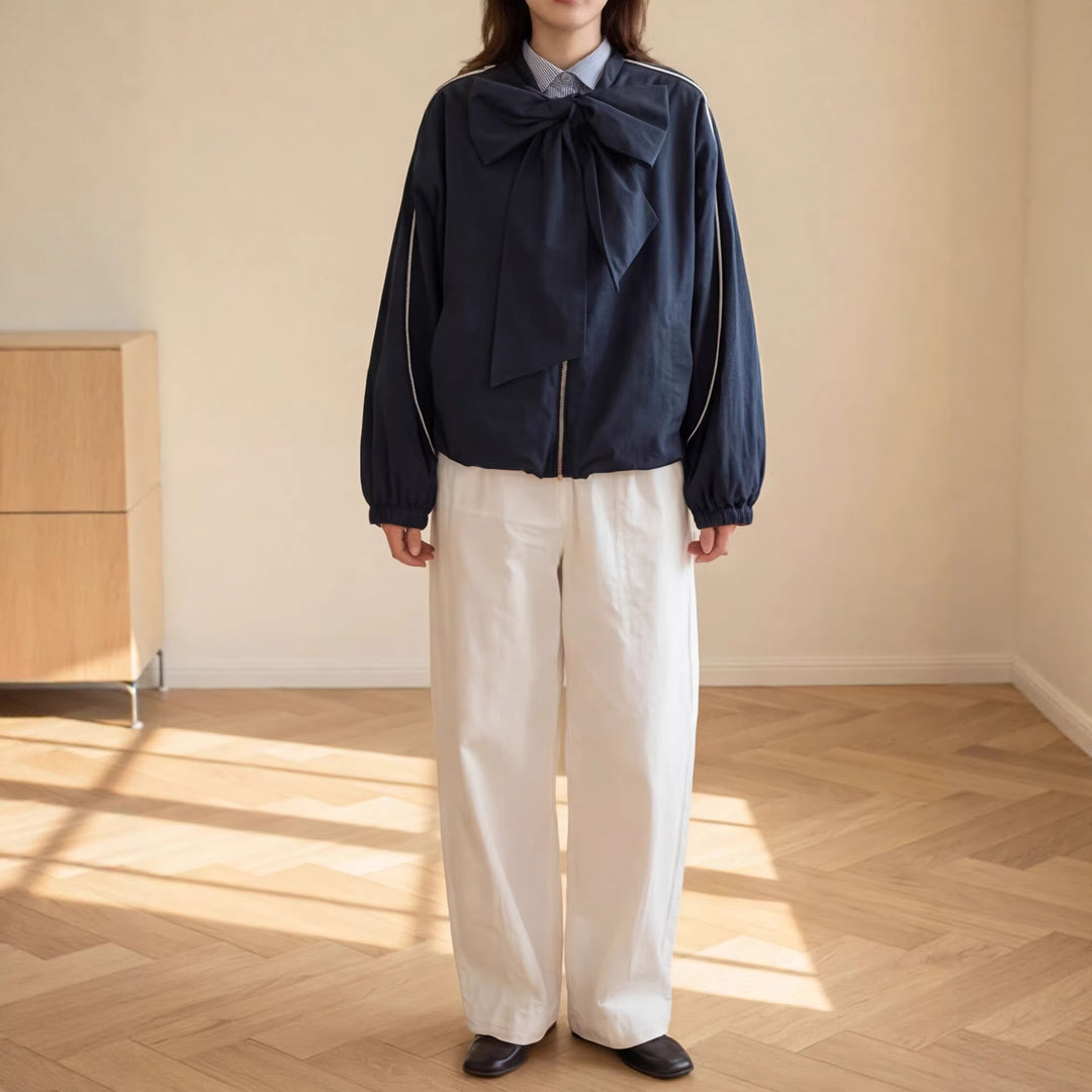 Damen Modische Jacke mit Schleife Drune