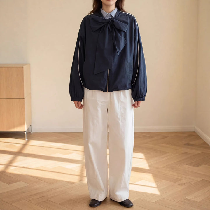 Damen Modische Jacke mit Schleife Drune
