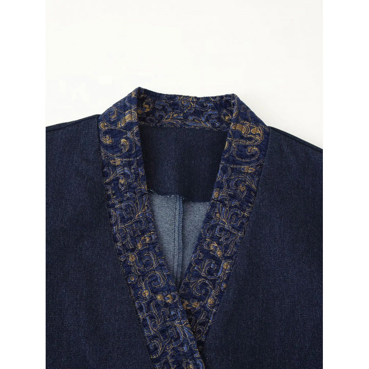 Damen elegante modische Jacke mit kunstvoller Stickerei Drune
