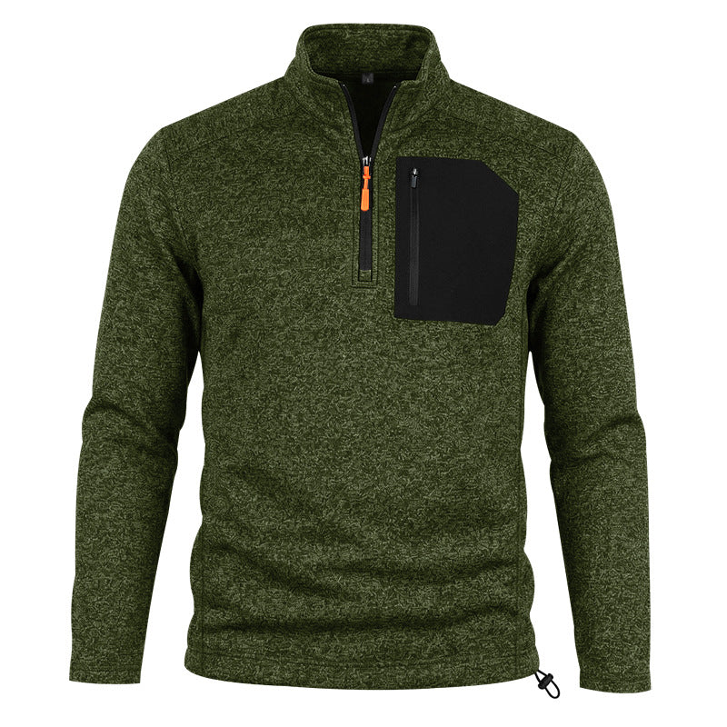 Herren Outdoor-Fleecepullover mit Halbzip und Brusttasche Drune
