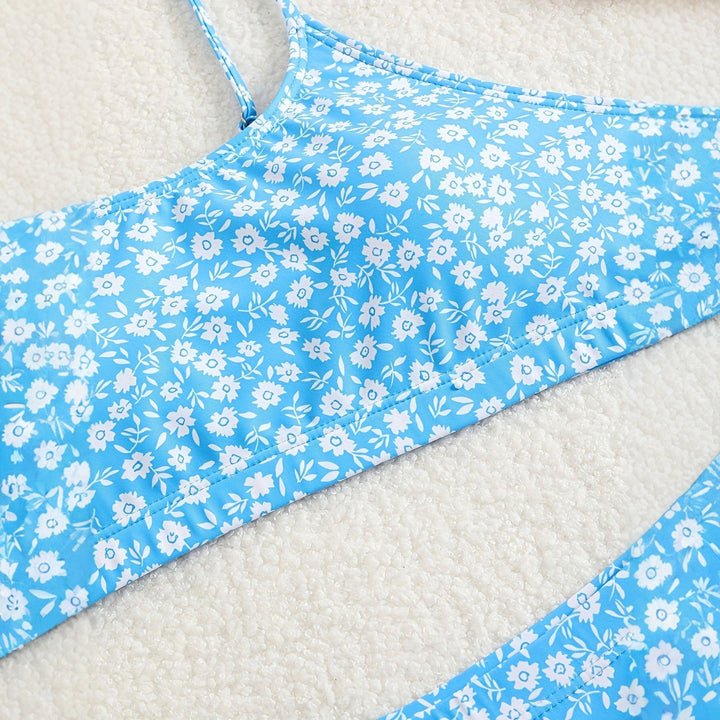 Damen Blumiger Hochsitzt-Bikini Drune