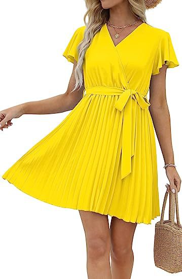 Damen Wickelkleid mit plissierten Details Drune