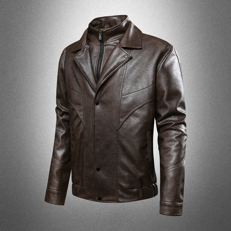 Herren Elegante und Hochwertige Kunstlederjacke Drune