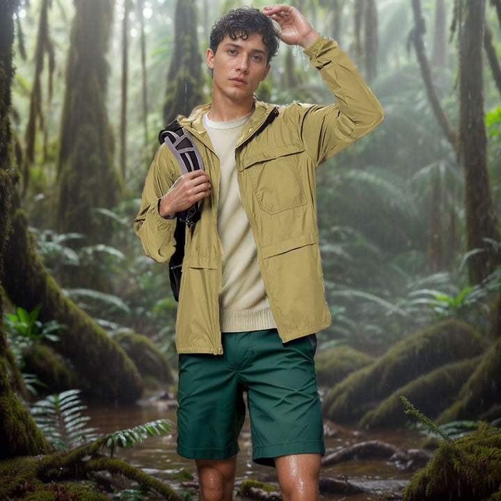 Herren leichte und atmungsaktive Outdoor-Jacke mit Kapuze Drune