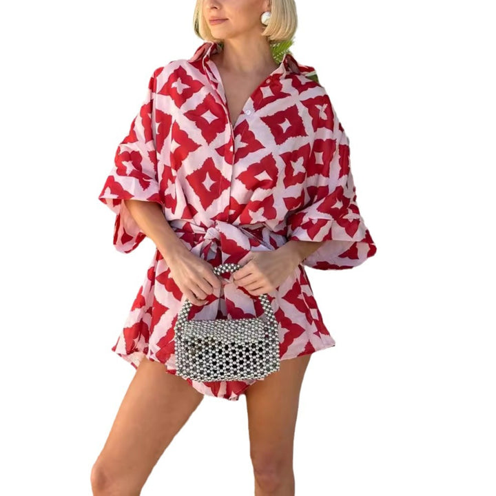 Damen Leichter, luftiger Kaftan mit Bindegürtel Drune