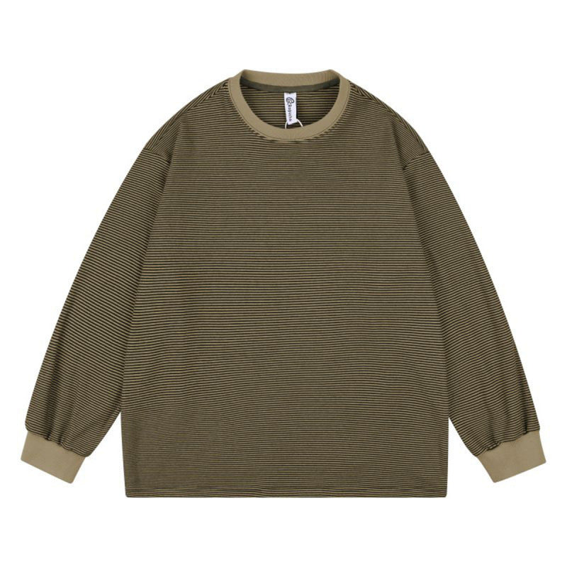 Unisex Weites gestreiftes Longsleeve im Oversize-Schnitt mit Rippbündchen Drune