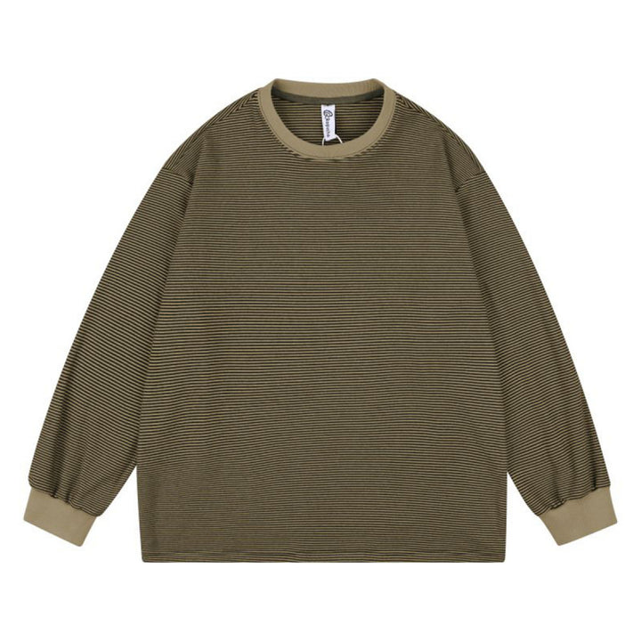 Unisex Weites gestreiftes Longsleeve im Oversize-Schnitt mit Rippbündchen Drune