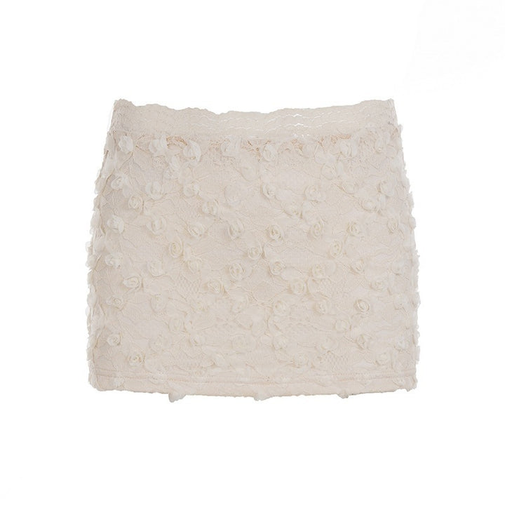Damen Minirock mit floralem Spitzenmuster Drune