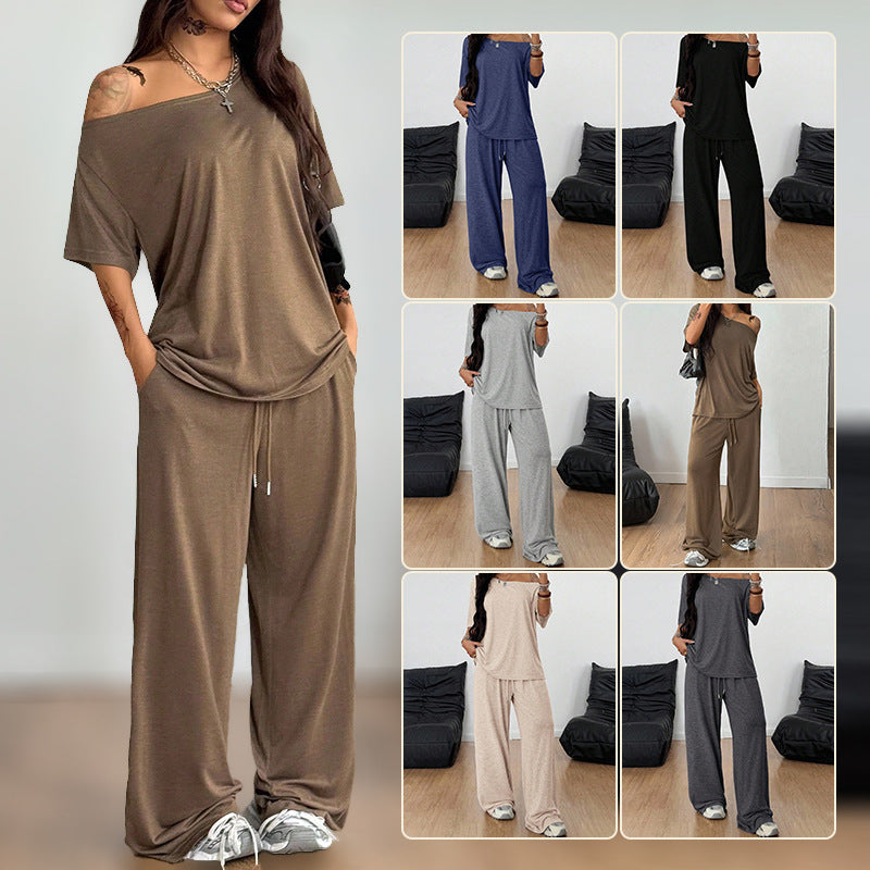 Damen lässiges Oberteil und Jogginghose Set Drune