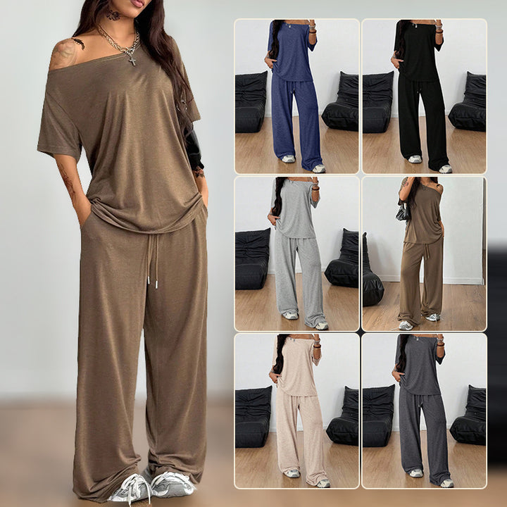 Damen lässiges Oberteil und Jogginghose Set Drune