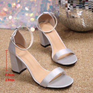 Damen Blockabsatz-Sandalen mit transparentem Riemen Drune