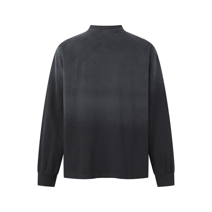 Unisex Oversize-Sweatshirt mit Troyerkragen und verschwommenem Logo-Print Drune