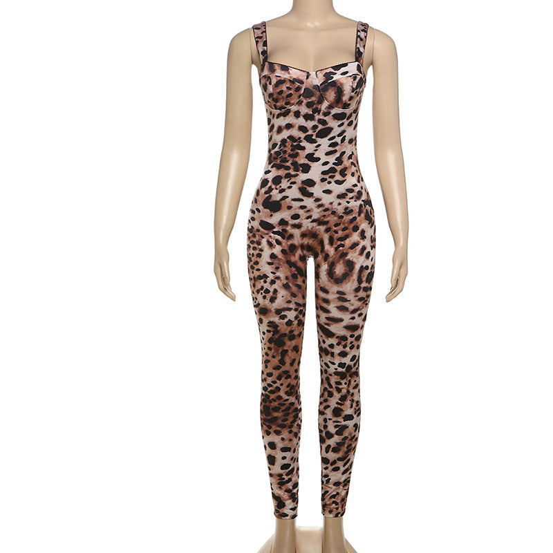 Damen Jumpsuit mit raffiniertem Schlangenhaut-Design und figurbetontem Schnitt Drune