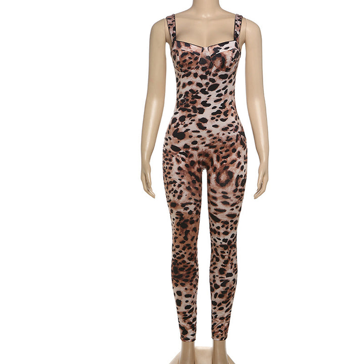 Damen Jumpsuit mit raffiniertem Schlangenhaut-Design und figurbetontem Schnitt Drune