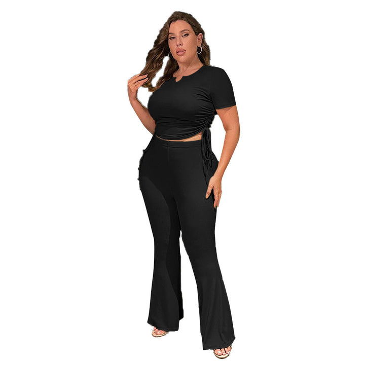 Damen lässiger Jumpsuit mit elastischer Taillierung und Raffungen Drune
