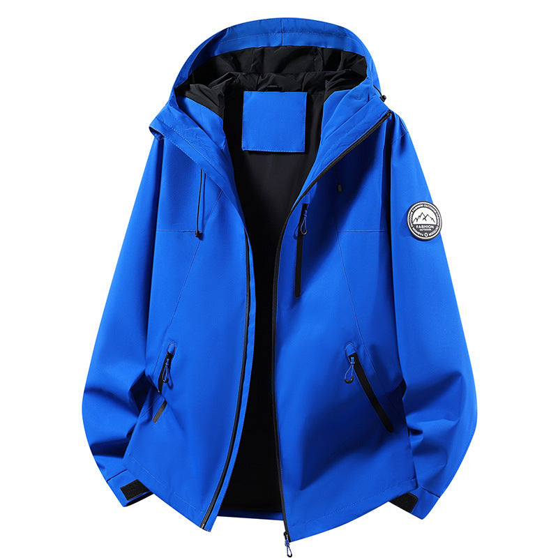 Unisex ultraleichter wasserdichter Kapuzenblouson mit verschweißten Nähten und Brust-Reißverschluss Drune