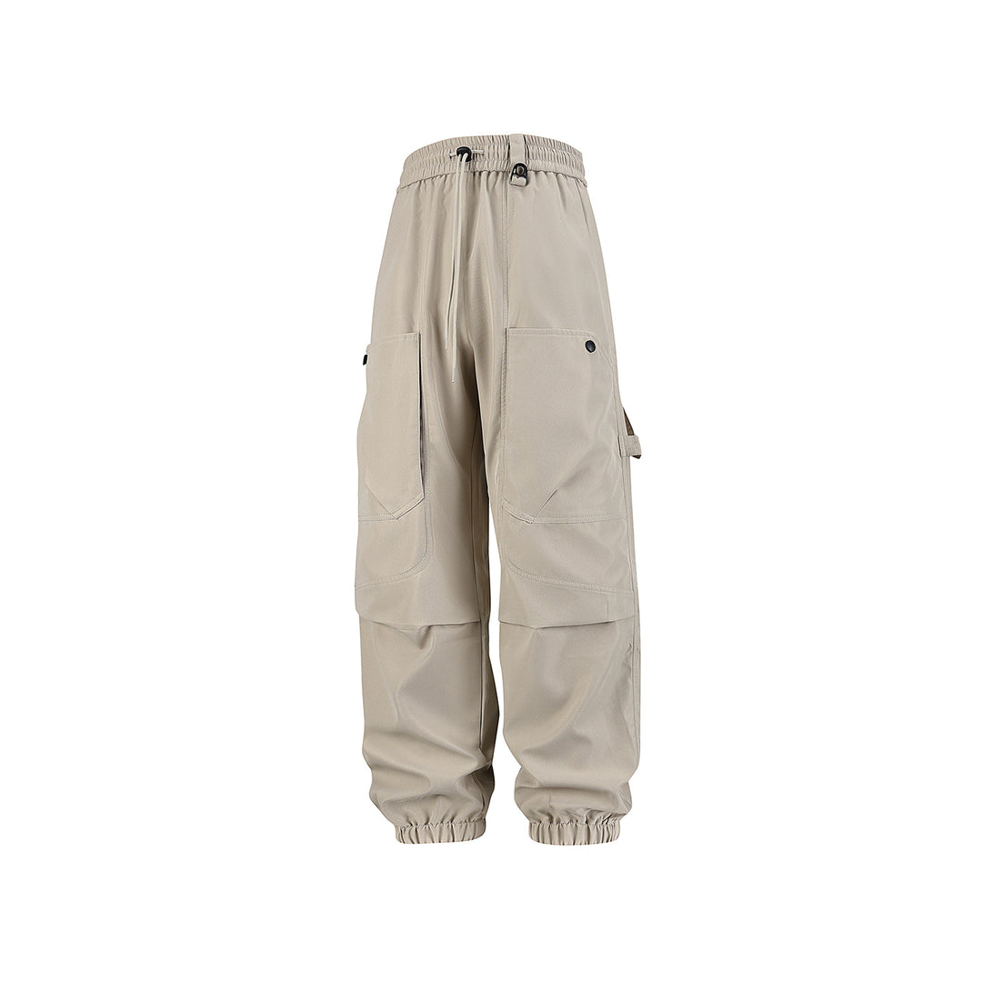 Herren Utility-Cargohose im Joggerstil mit elastischem Bund und großvolumigen Klappentaschen Drune