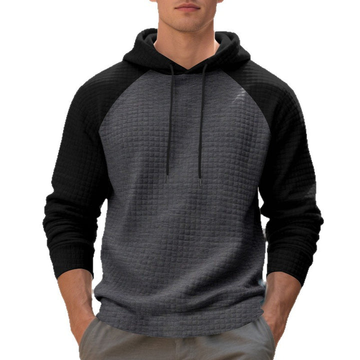 Herren nan gesteppter Kapuzenpullover mit Raglanärmeln und Kordelzug Drune