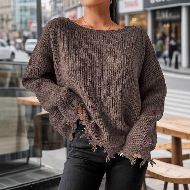 Damen Baumwollpullover mit lässigem Oversized-Schnitt Drune